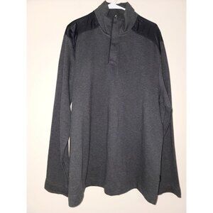 Perry‎ Ellis Men's 1/4 Zip Pullover Long-Sleeve Dark Gray Shirt Size XXL